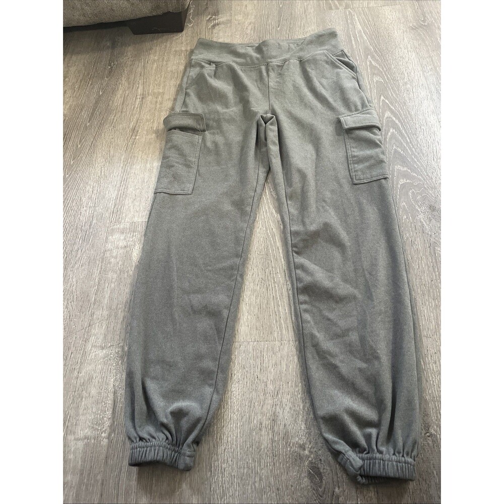 Women’s A New Day Super Soft Knit Cargo Joggers Greenish/Gray Size M